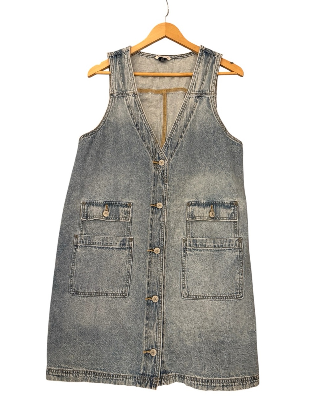 💙NWOT American Eagle Women’s Blue Denim Western Casual Sleeveless Mini Dress L